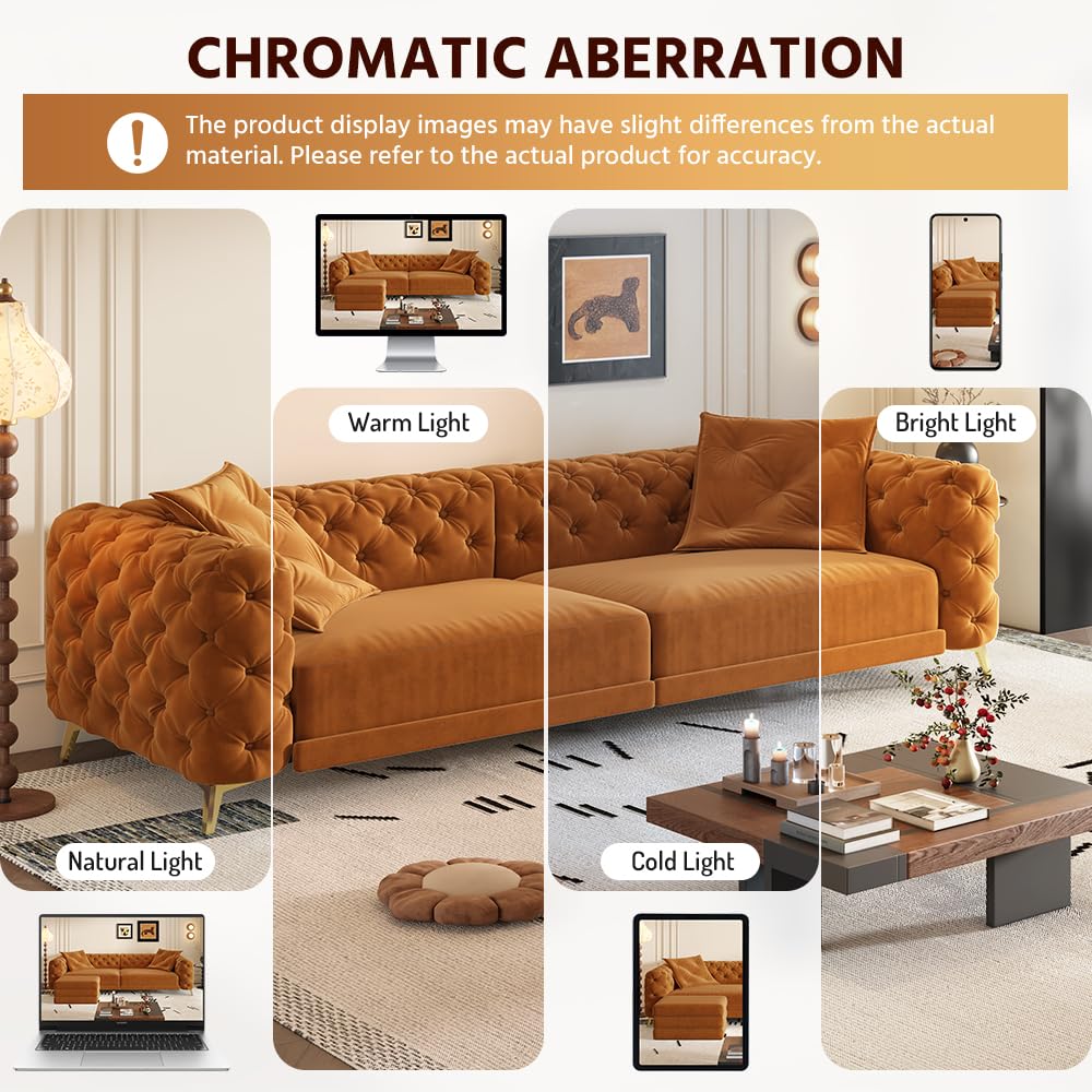 Orange Velvet Sofa Bed M779