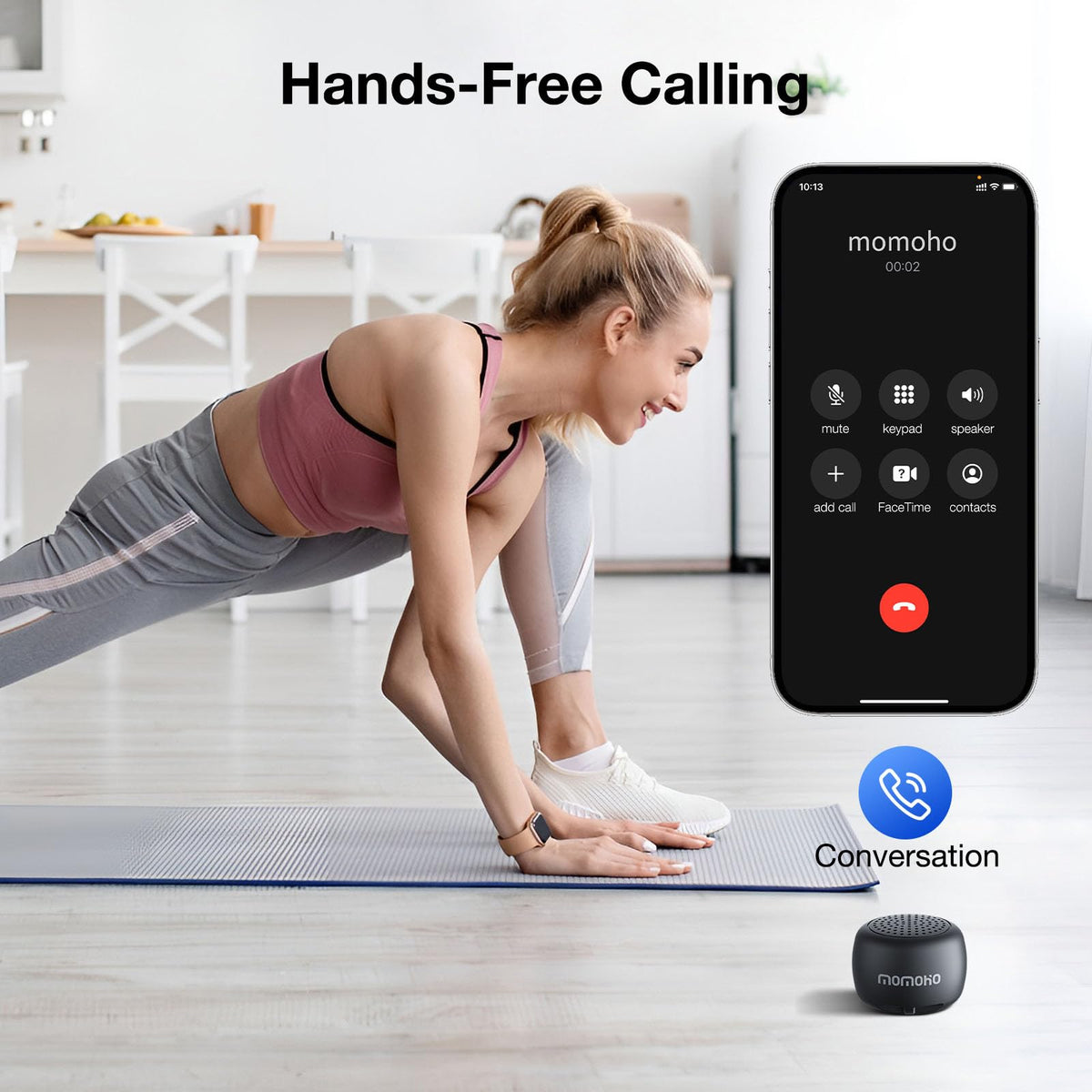 Black Mini Bluetooth Speaker with Built-in Mic O208541