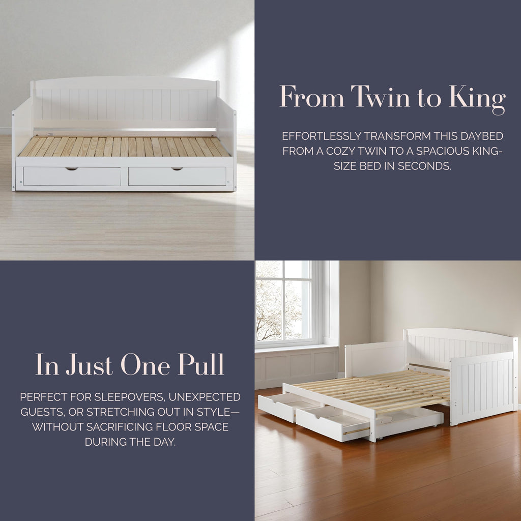 White Extendable Daybed with Trundle G183615