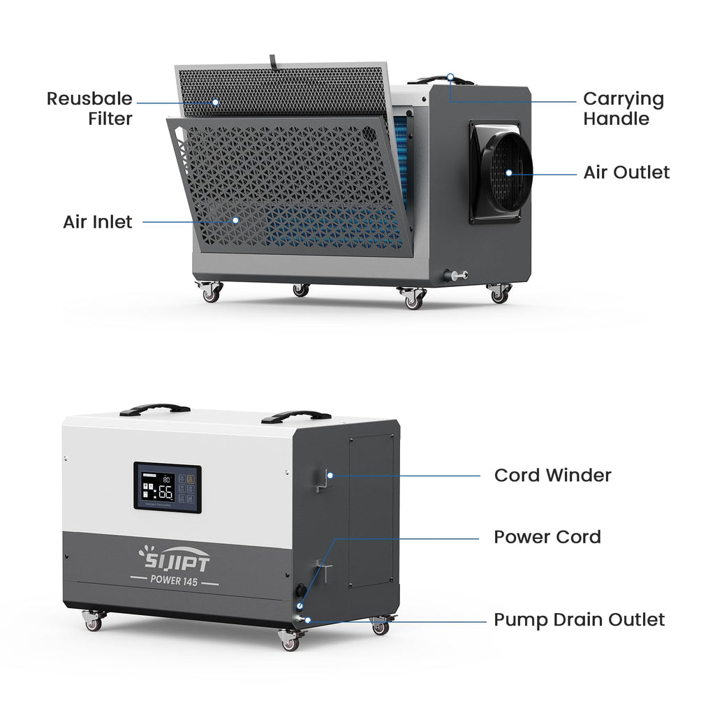 145 Pints Commercial Dehumidifier with Pump & Drain O86431