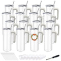 16 Pack 20 oz Stainless Steel Sublimation Tumblers with Straw & Lids O2813