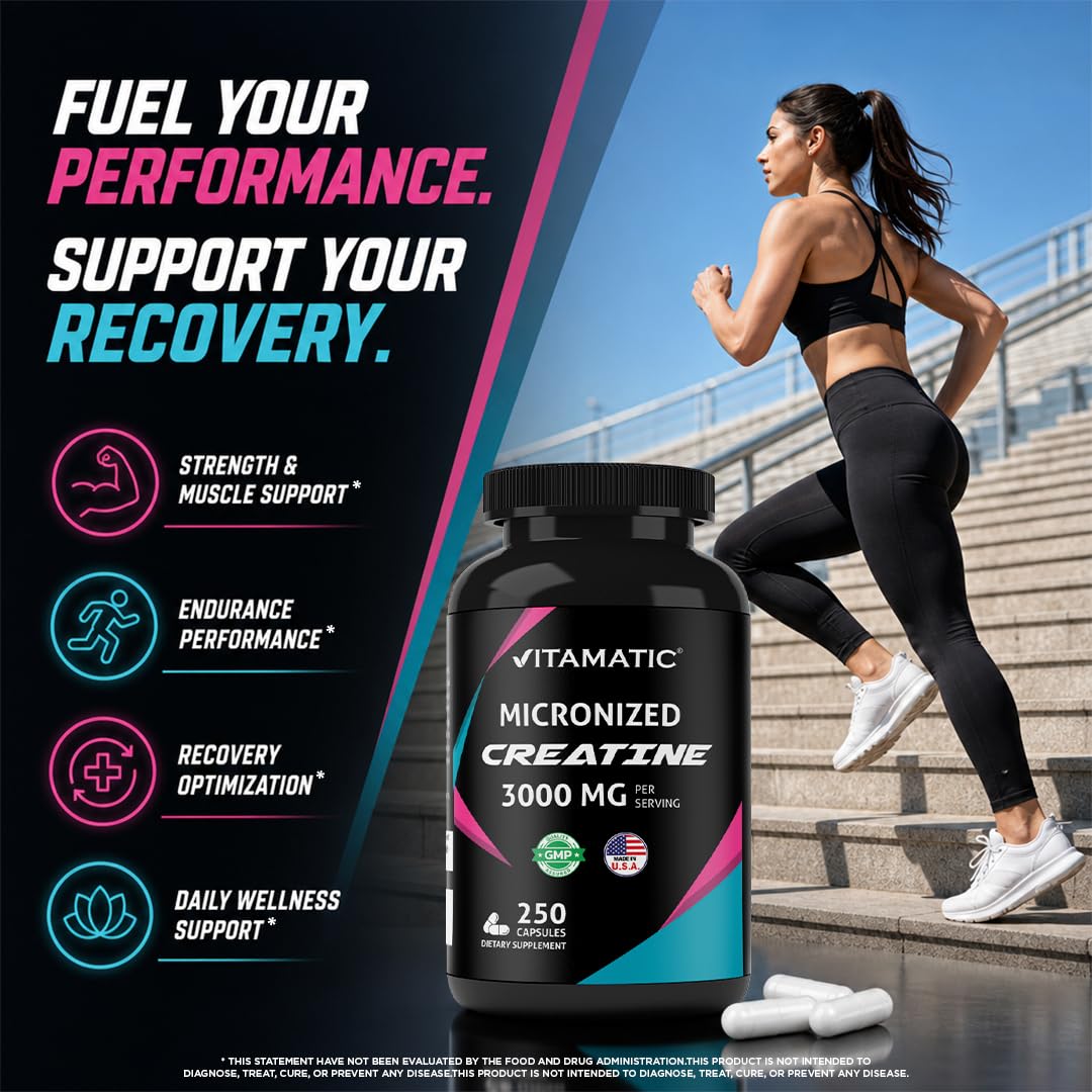 Micronized Creatine Monohydrate 3000 mg 250 Capsules V48910