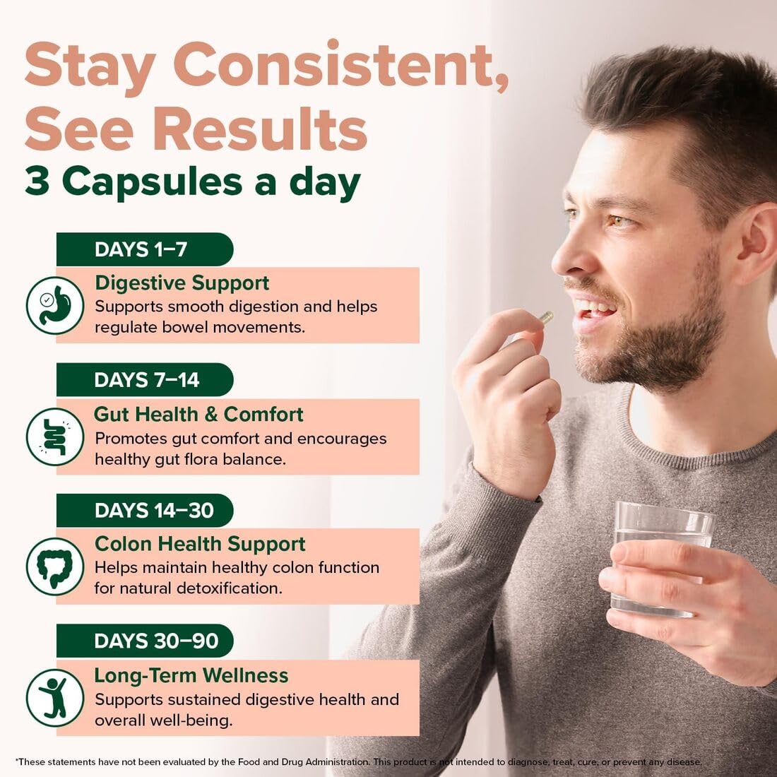 Psyllium Husk Capsules 1800 mg with Probiotics 90 Veggie Capsules X30000