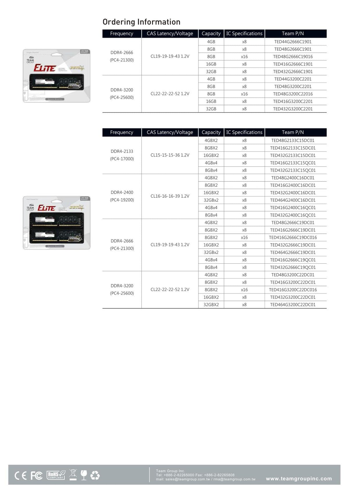 DDR4 16GB Kit 3200MHz UDIMM Desktop Memory Q910