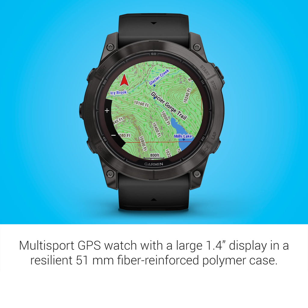 Multisport GPS Smartwatch with Flashlight, Solar Charging, Black Q194978