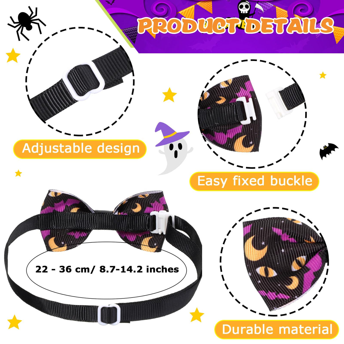 120 Pcs Dog Bow Tie Collar Set N96247