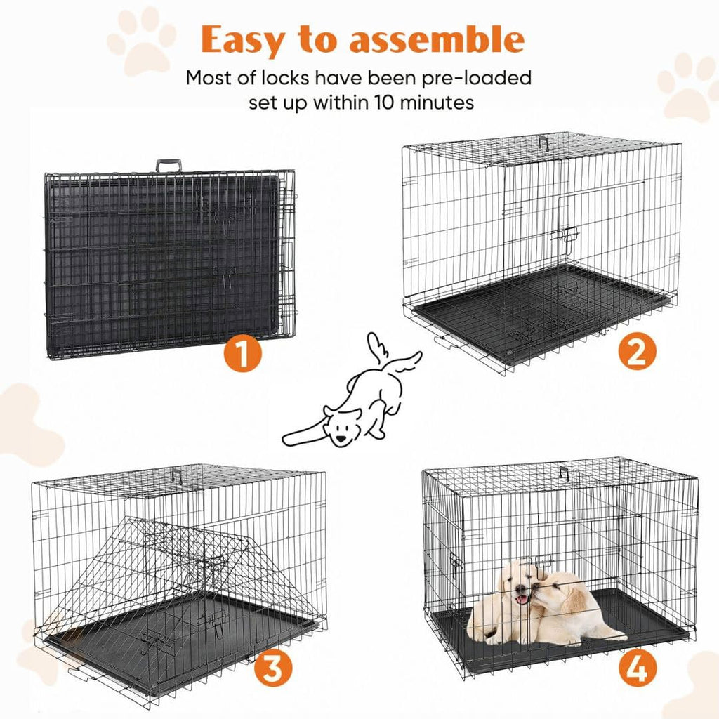 36 Inch Metal Dog Crate Kennel with Divider Panel L89922