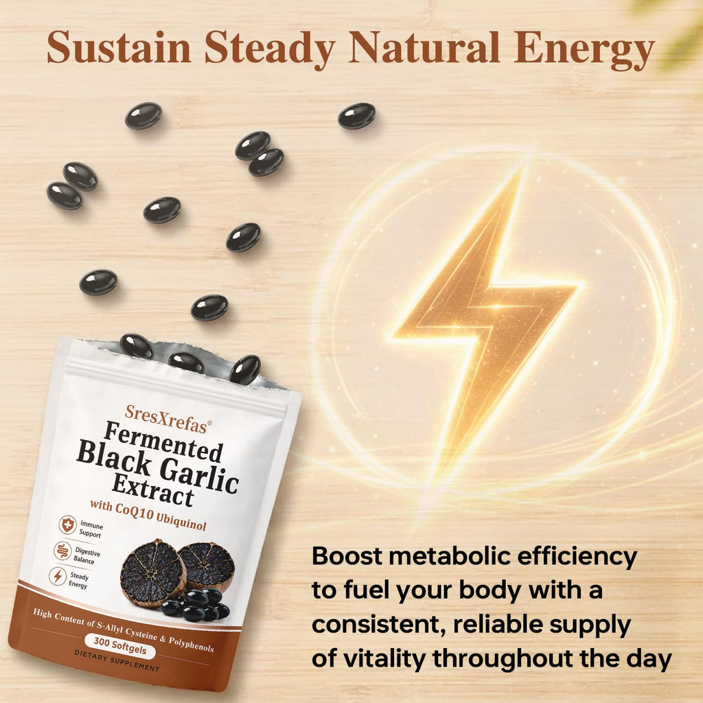 Black Garlic Extract with CoQ10, 300 Softgels R262391