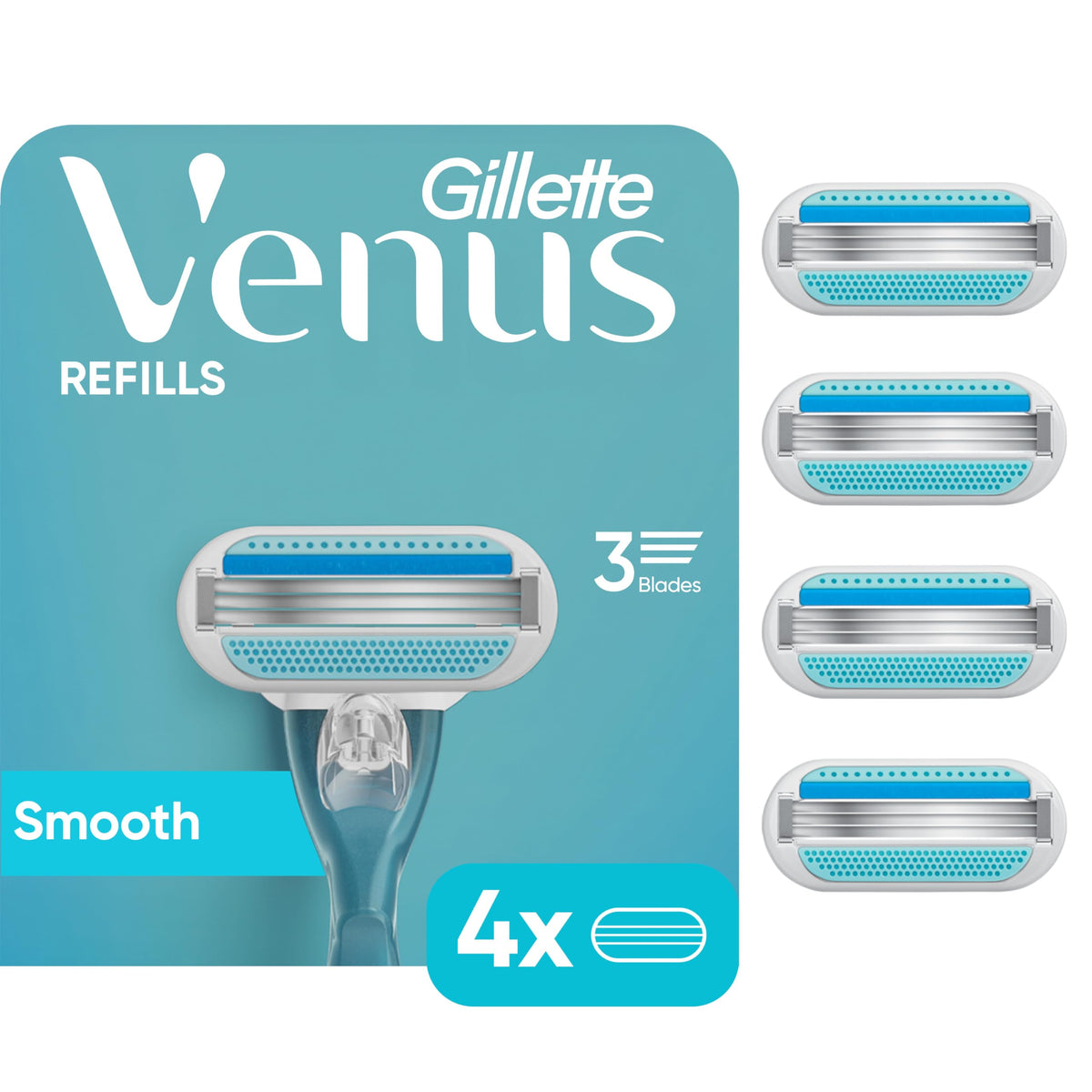 Women's 3 Blade Razor Refills, 4 Count V1604