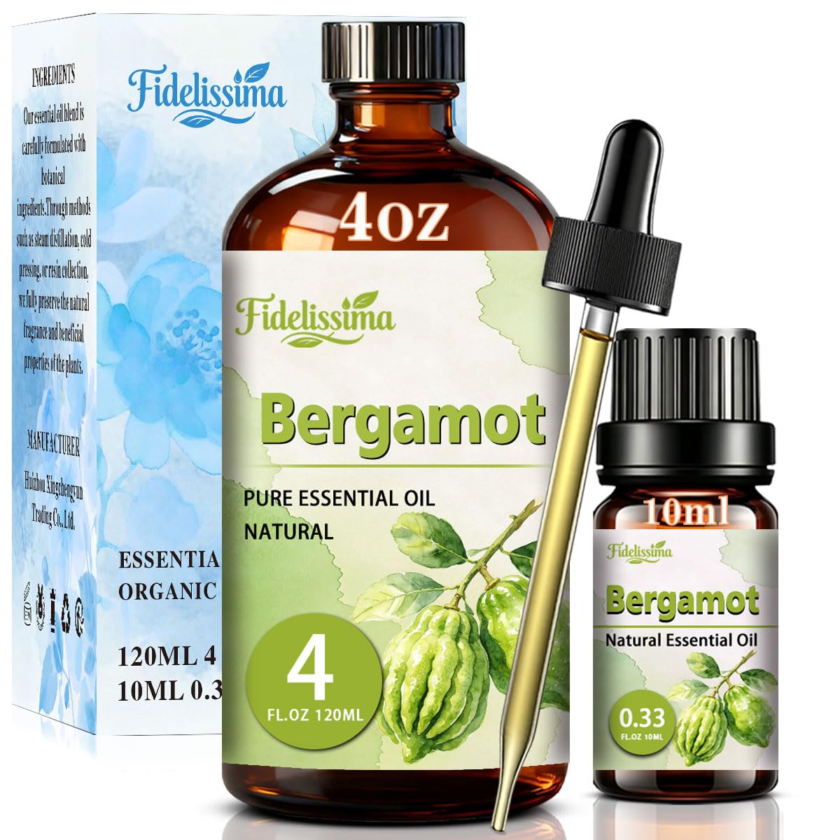 Essential Oil Set, 4 Scents with Glass Dropper G99154