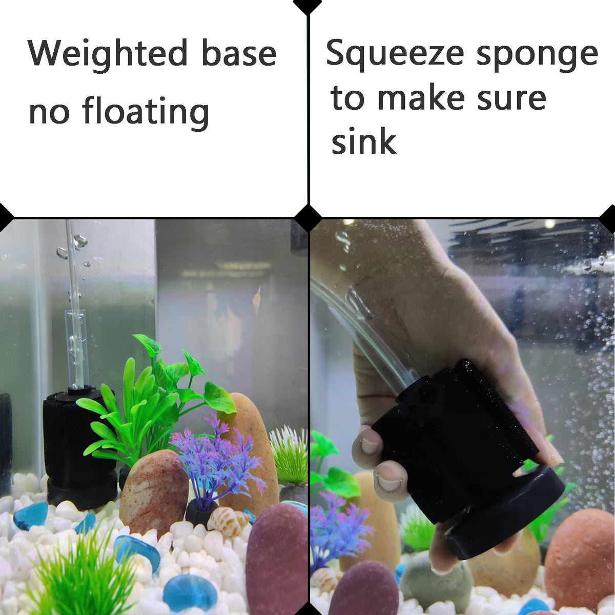 Aquarium Air Powered Sponge Filter with Airline Tubing J504301