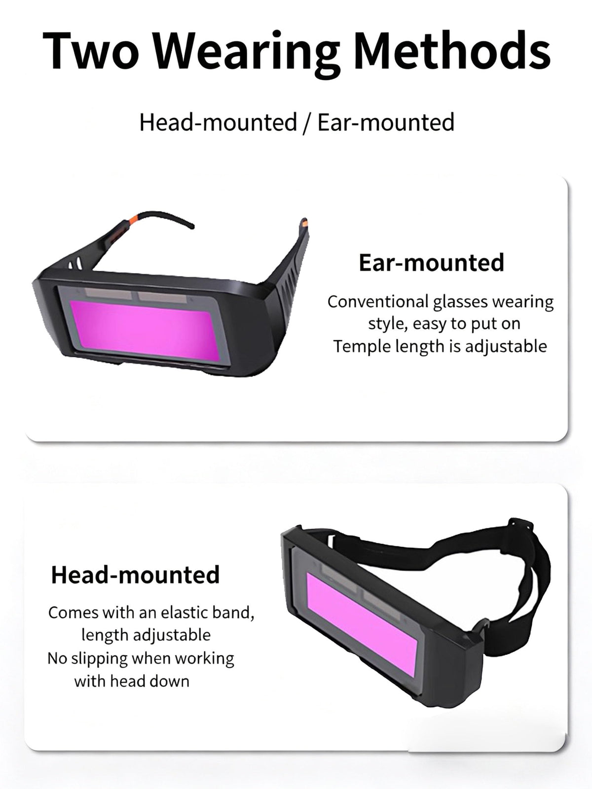 Auto Darkening Welding Glasses with Elastic Strap A5104