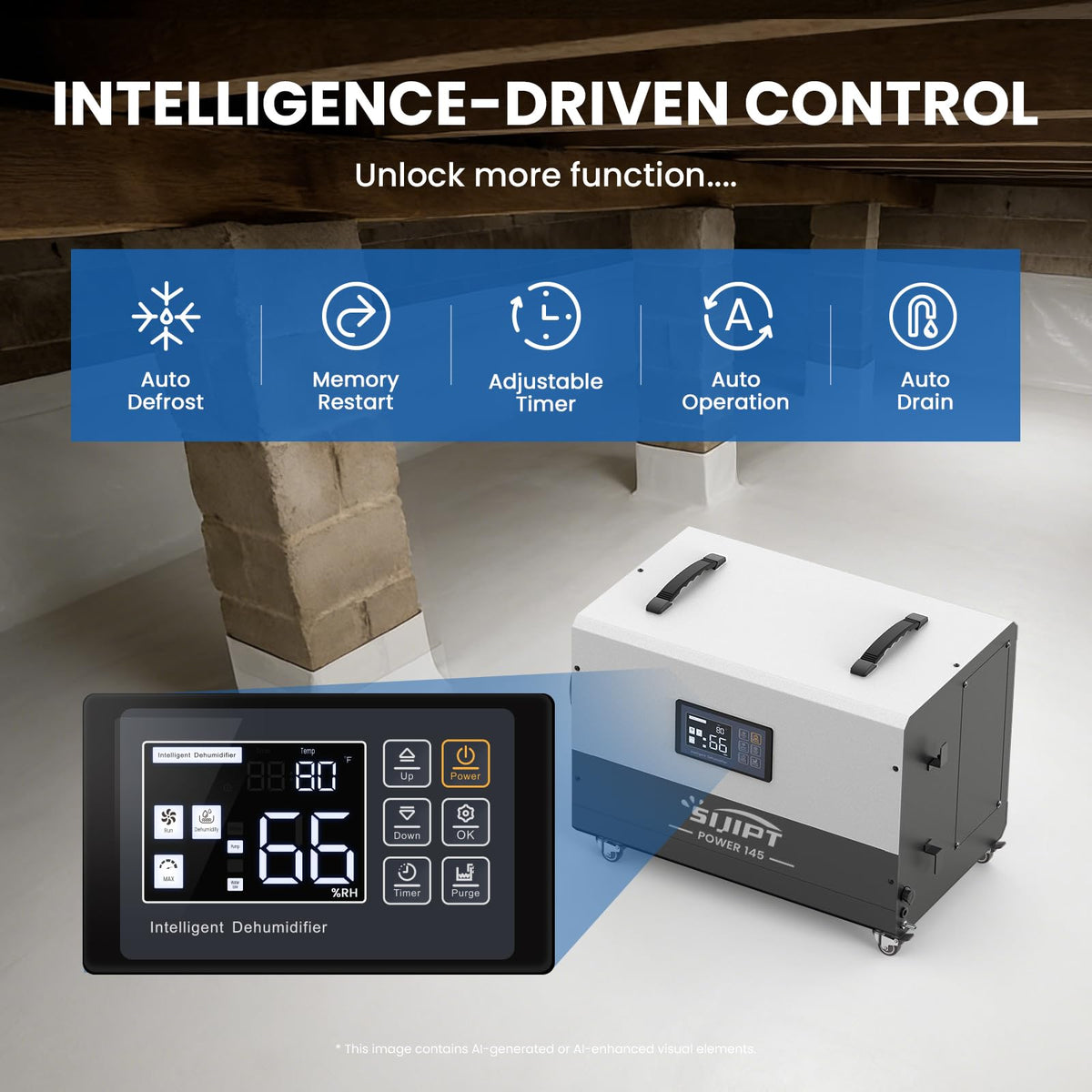 145 Pints Commercial Dehumidifier with Pump & Drain O86431