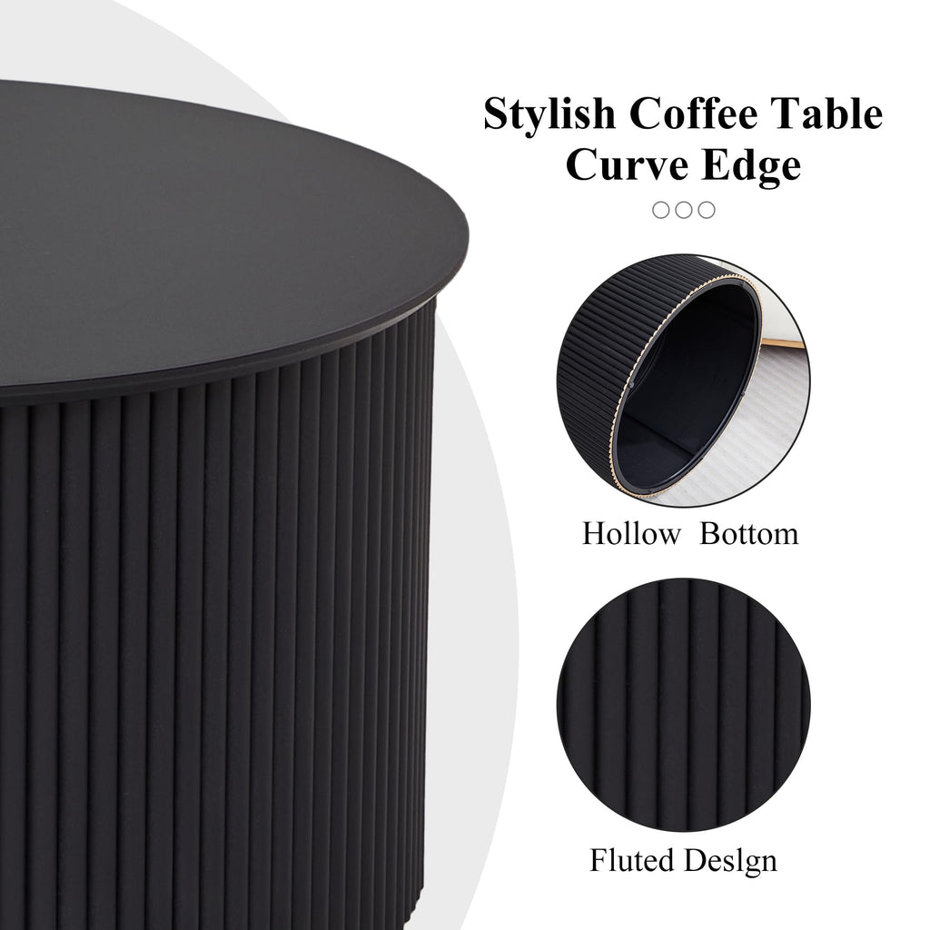 Fluted Round Nesting Coffee Table Set of 2 D5113