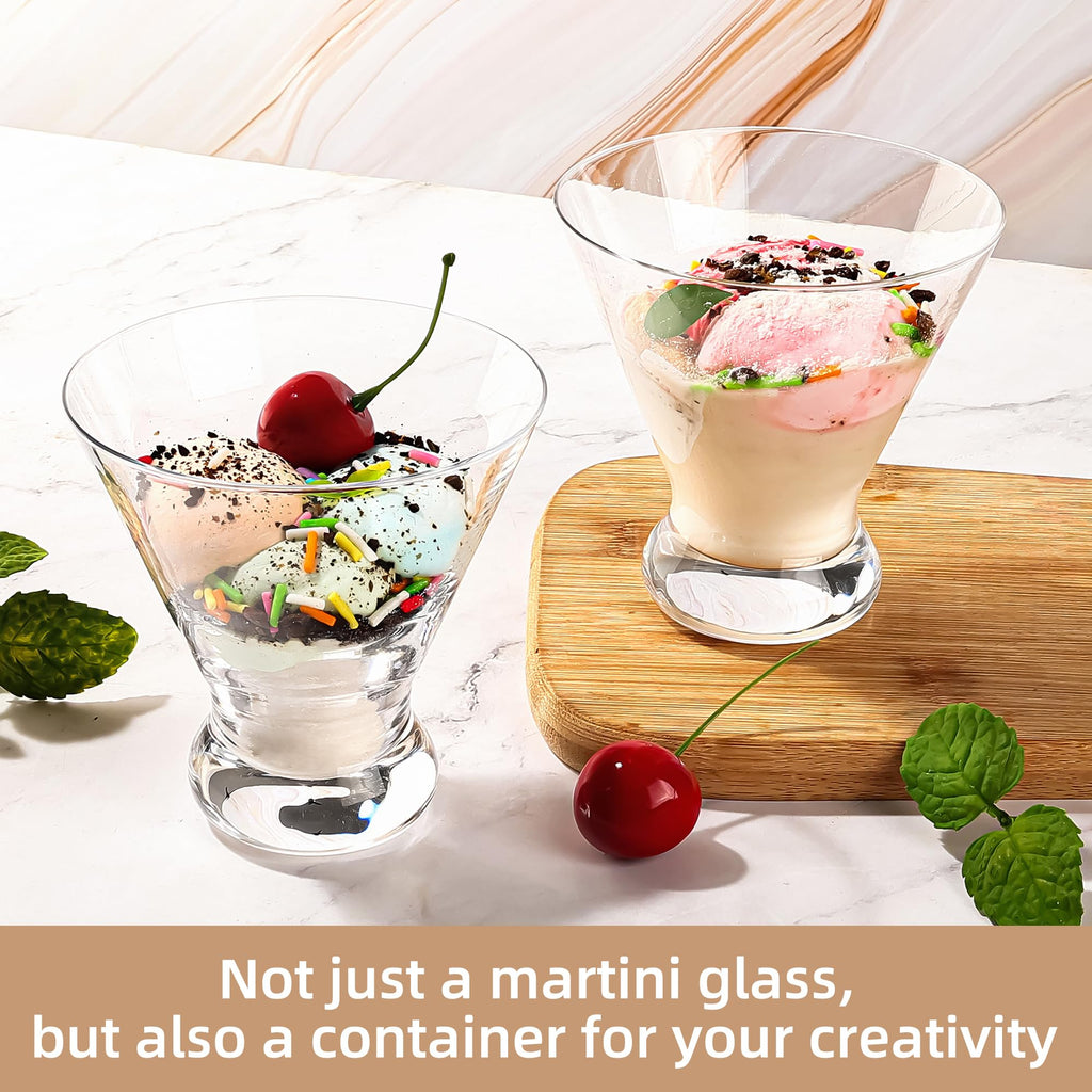 8 oz Stemless Martini Glasses Set of 8 H6210
