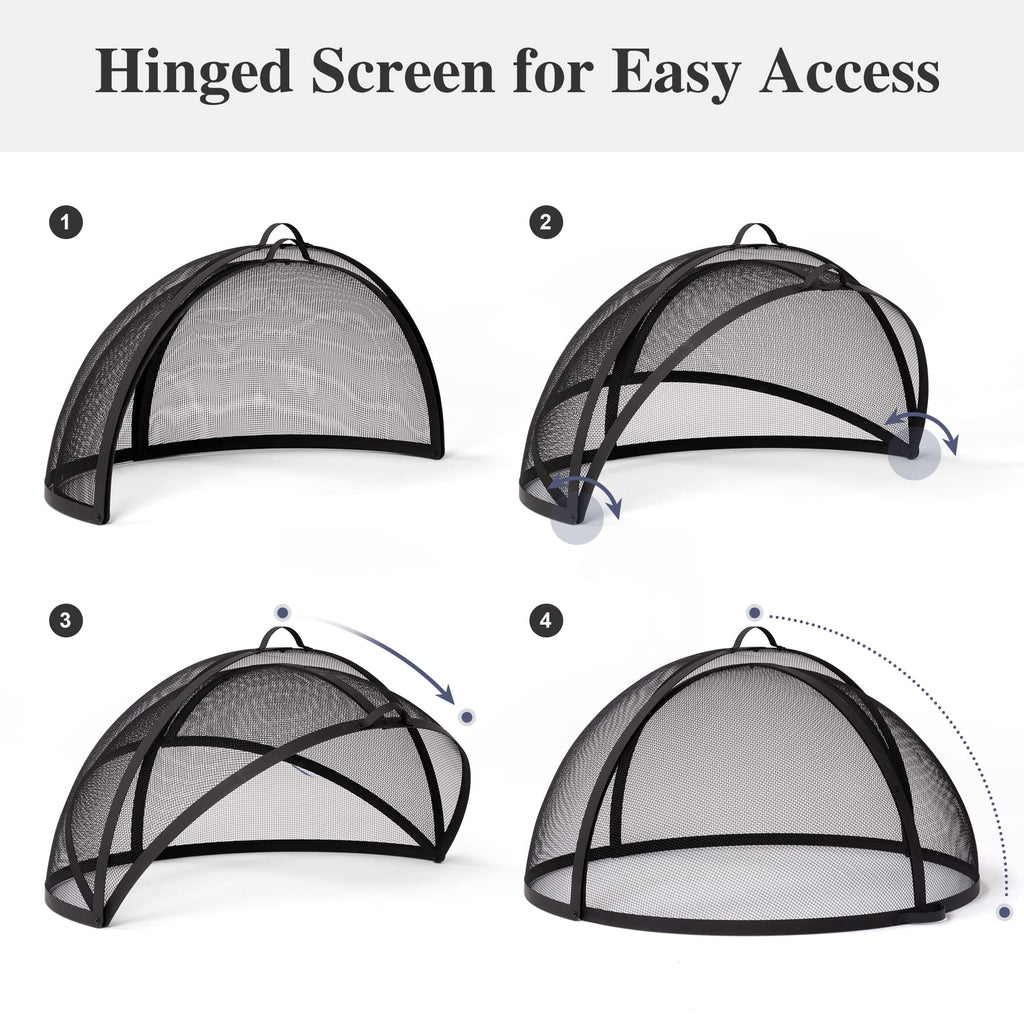 32 Inch Heavy Duty Steel Fire Pit Spark Screen B41039