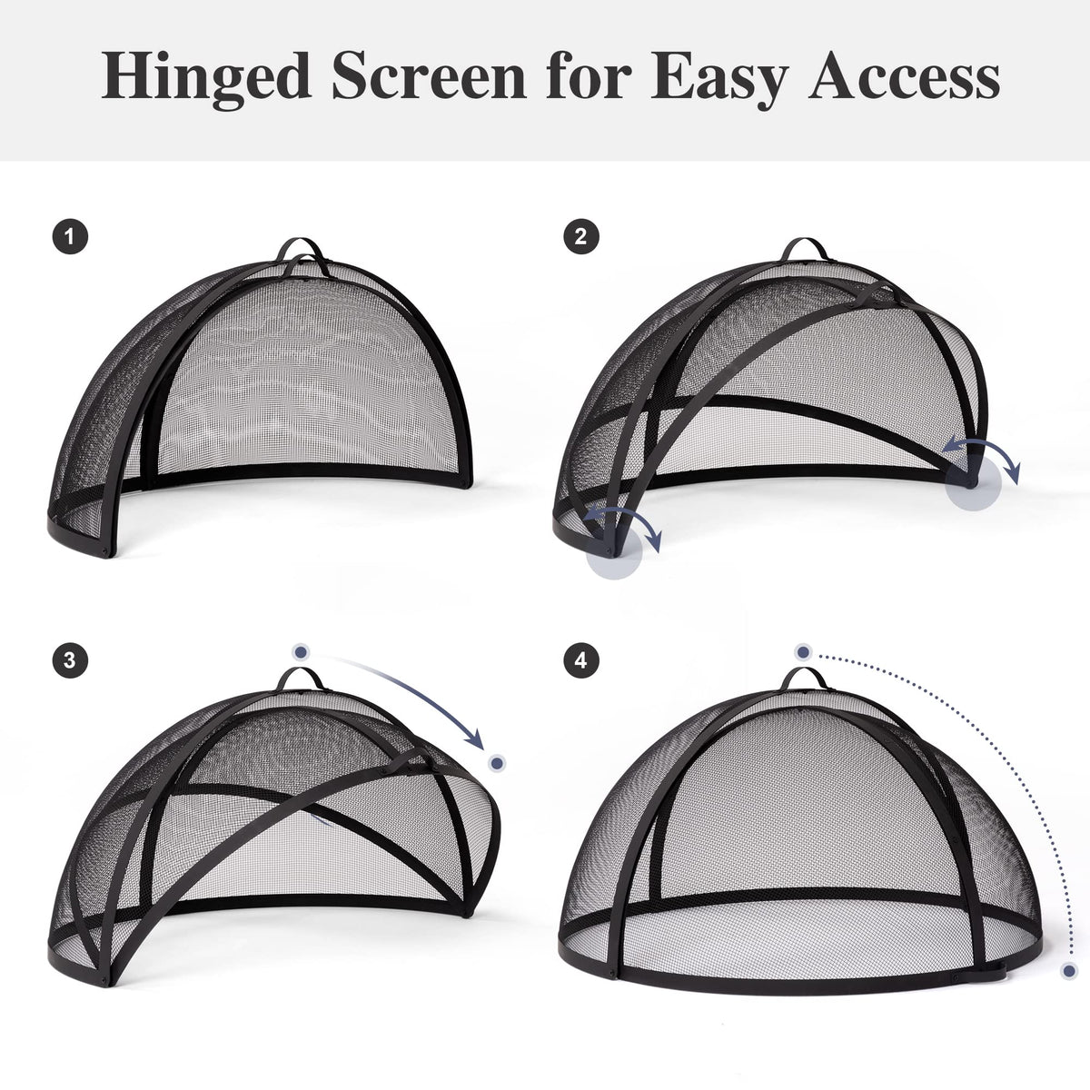 32 Inch Heavy Duty Steel Fire Pit Spark Screen B41039