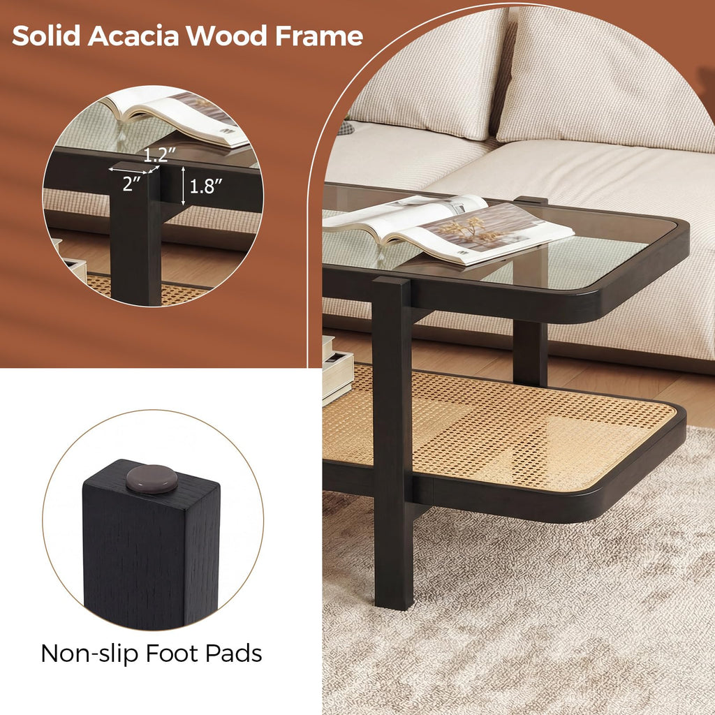 Black Rattan Coffee Table G611920