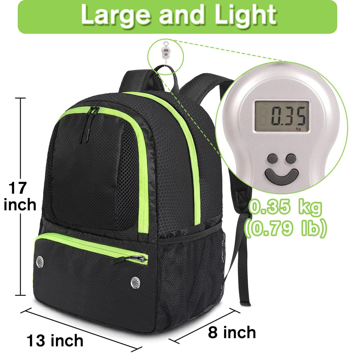 Soccer Backpack with Ball Holder and Shoe Compartment T4465