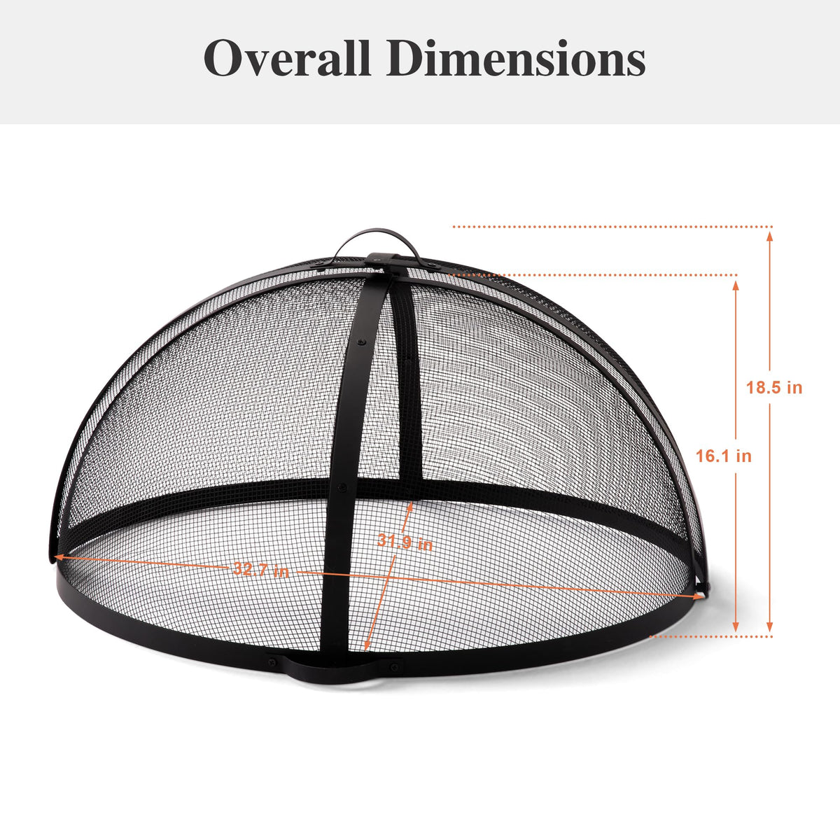 32 Inch Heavy Duty Steel Fire Pit Spark Screen B41039