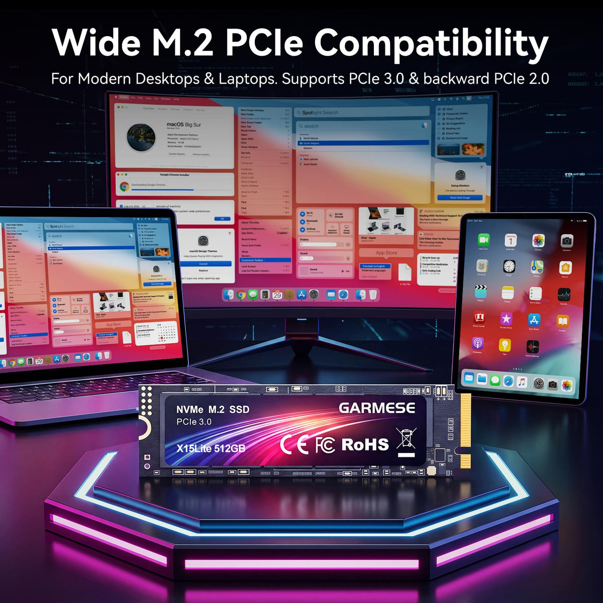 512GB PCIe Gen3x4 NVMe M.2 2280 SSD C823628