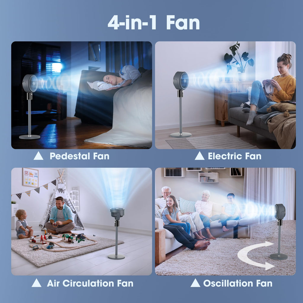 100ft Oscillating Standing Fan with Adjustable Height K84254