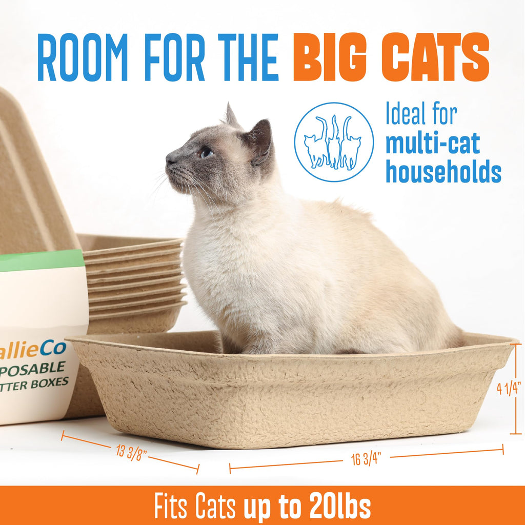 Large 6 Pack Leak Resistant Disposable Cat Litter Boxes D32647