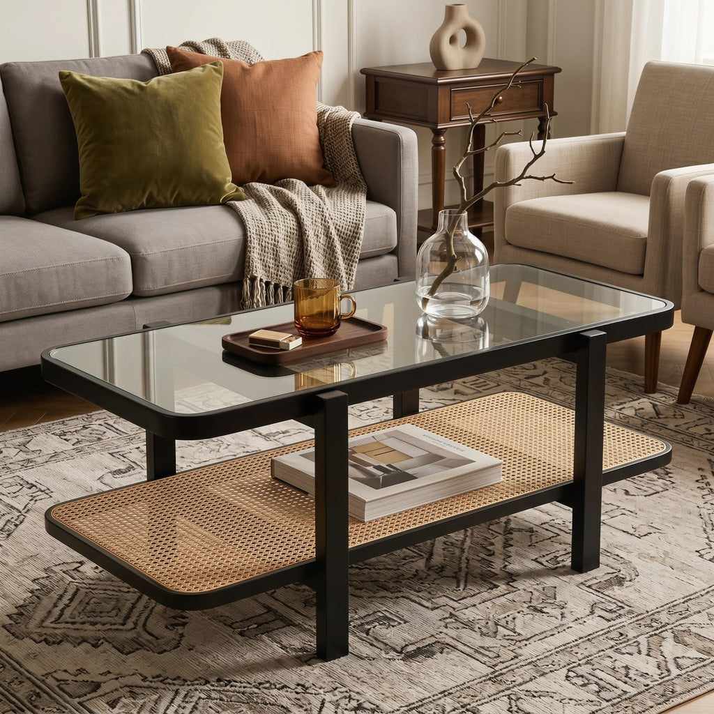 Black Rattan Coffee Table G611920