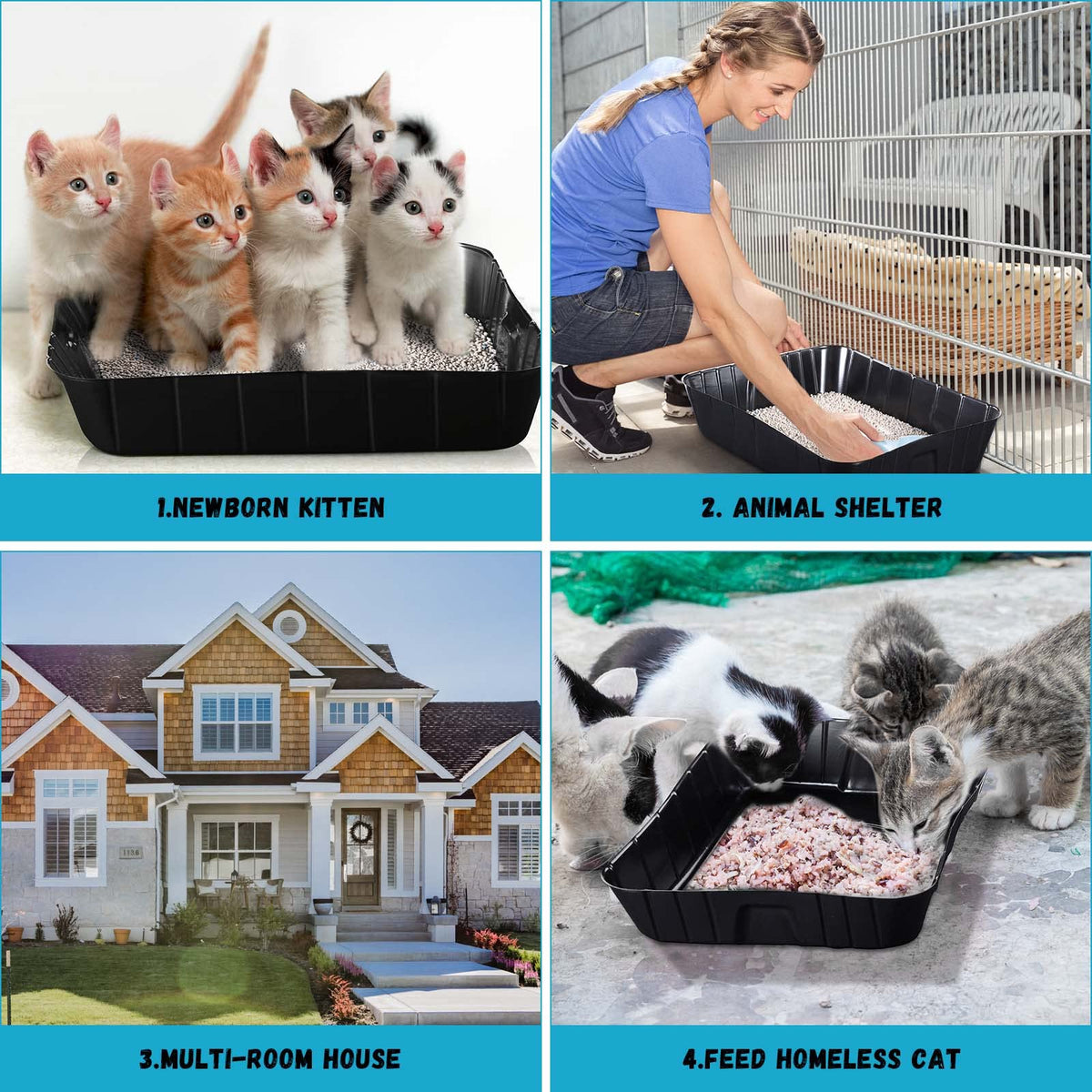 Black Disposable Litter Box for Cats P3531