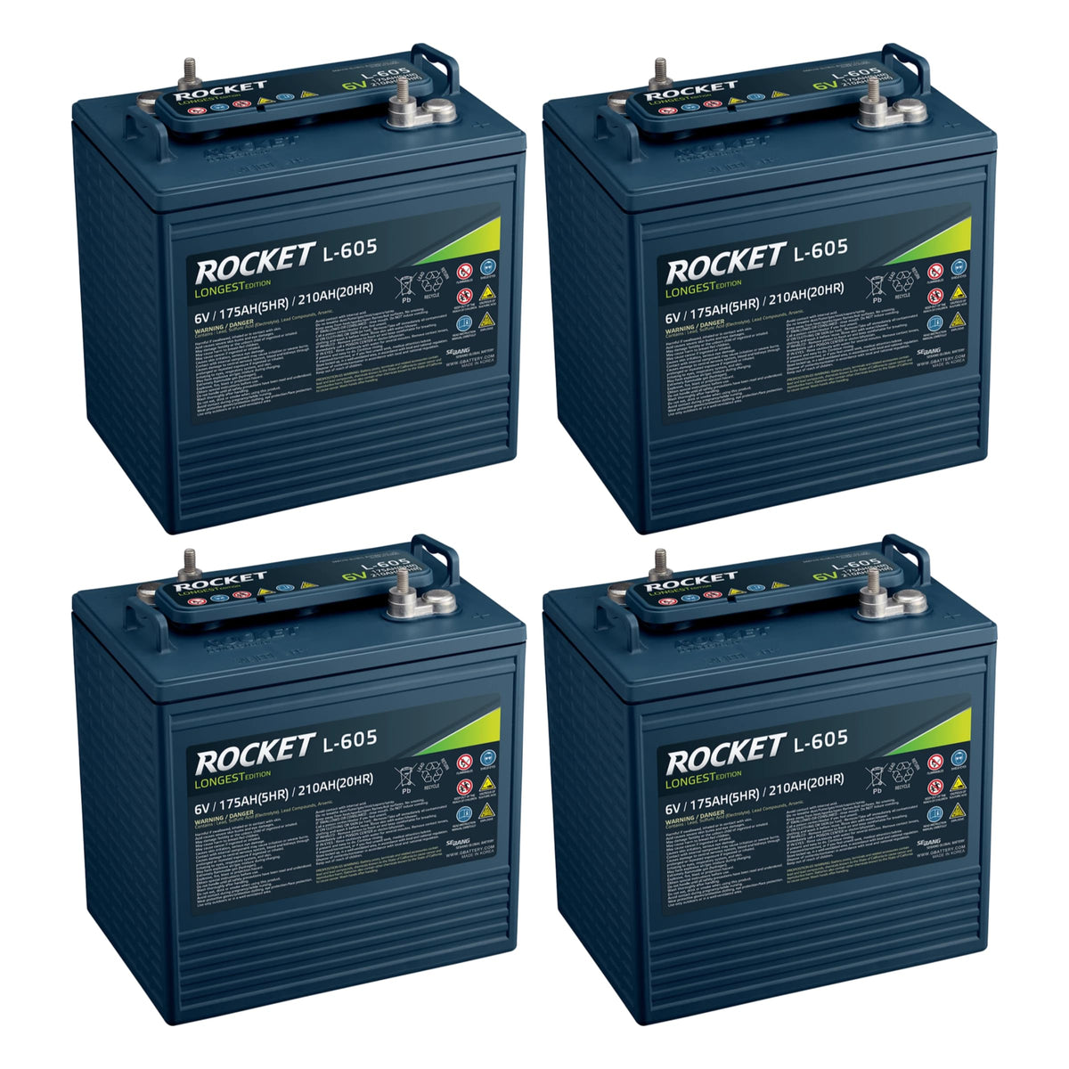 6V 210Ah Golf Cart Battery Set of 4 W890796