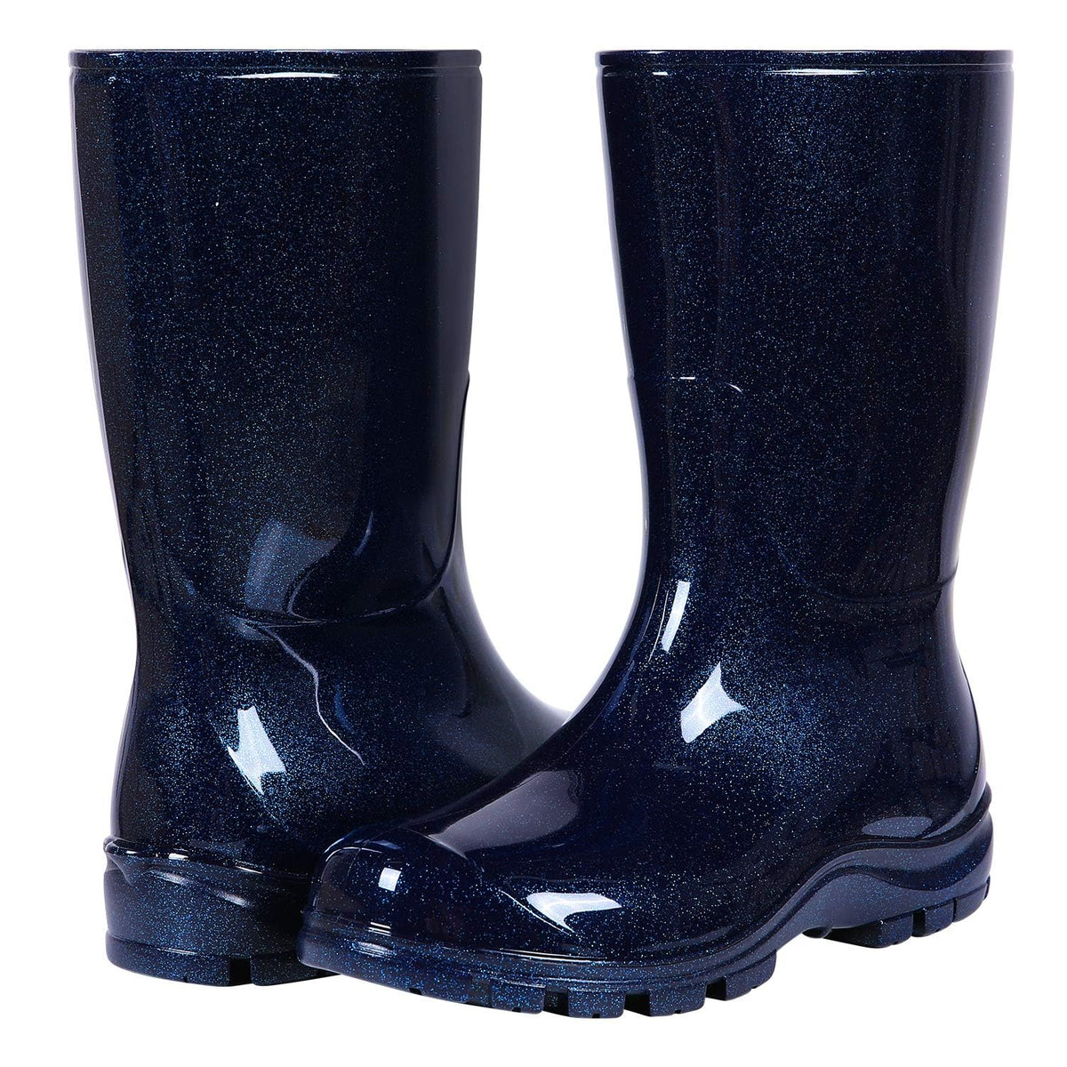 Women's Mid Calf Waterproof Rubber Rain Boots X416