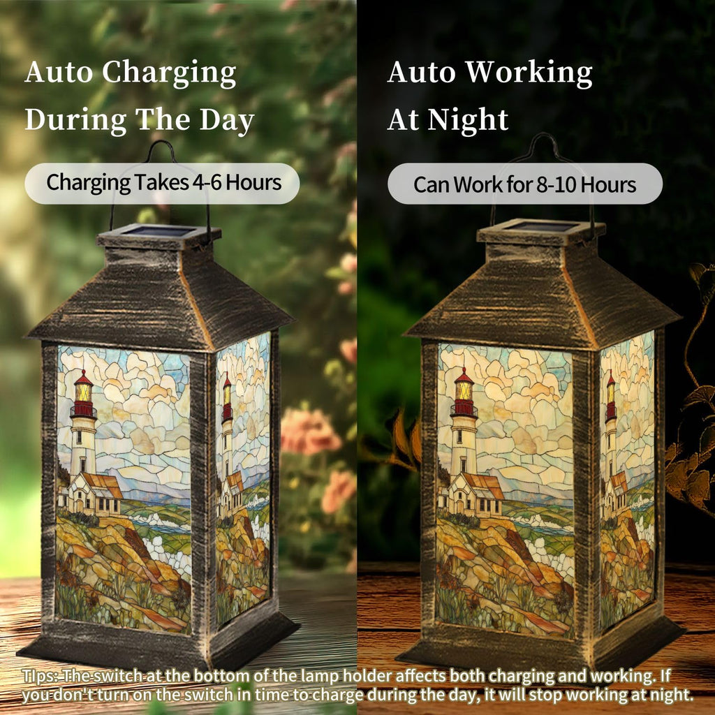 Solar Powered Outdoor Waterproof Hanging Lantern 1 Pack D46988