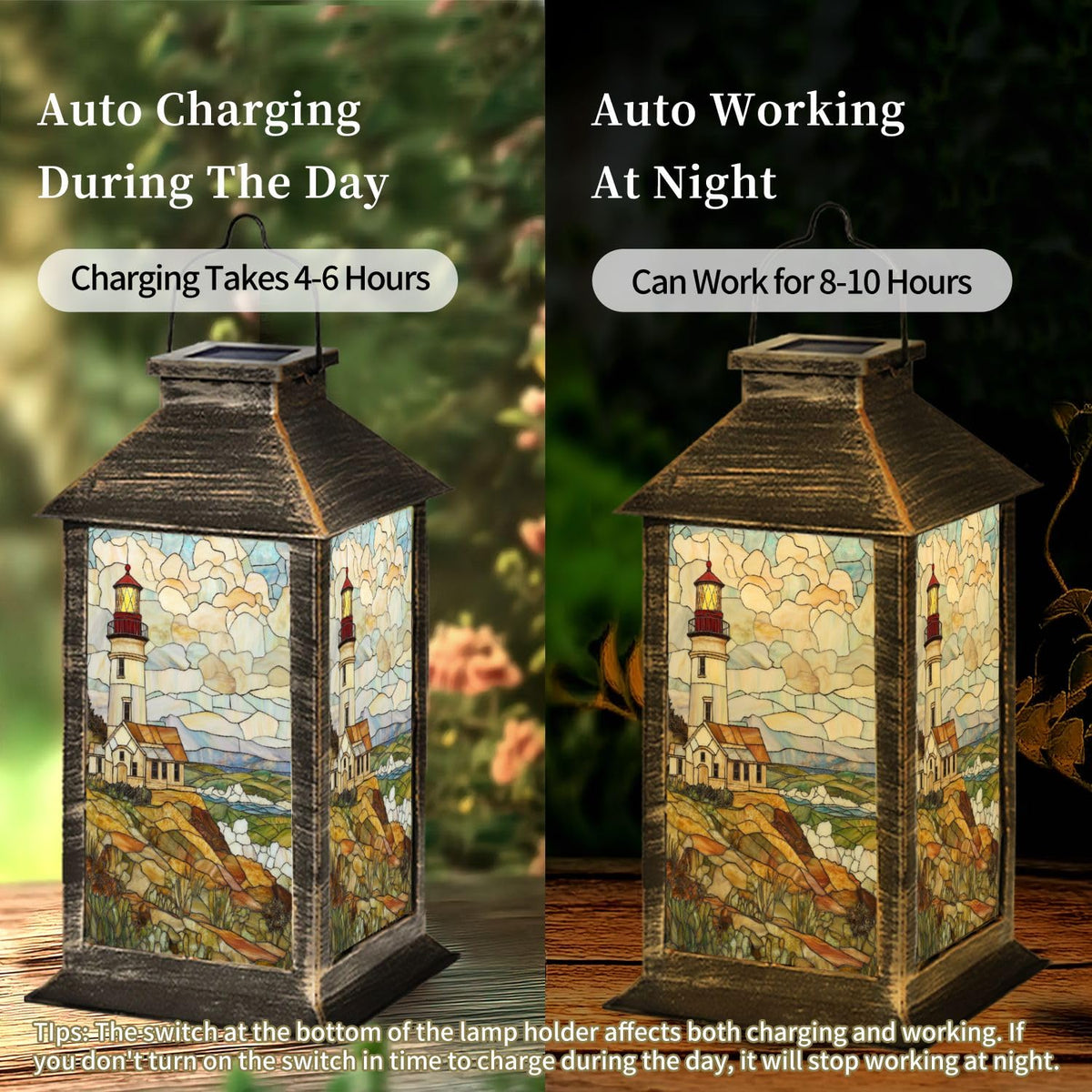 Solar Powered Outdoor Waterproof Hanging Lantern 1 Pack D46988