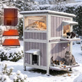 2-Story Heated Waterproof Cat House O5373