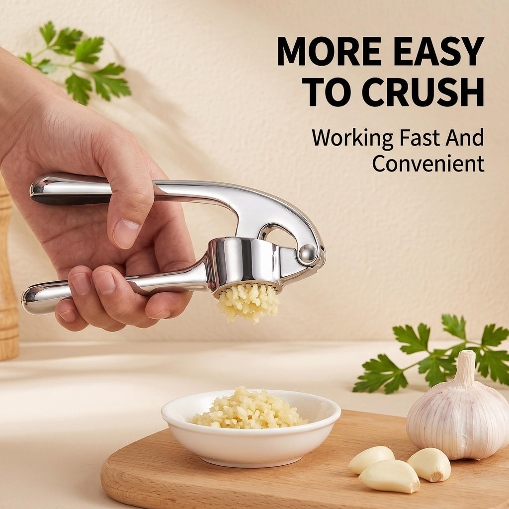 Stainless Steel 2 in 1 Garlic Press and Herb Scissors C899