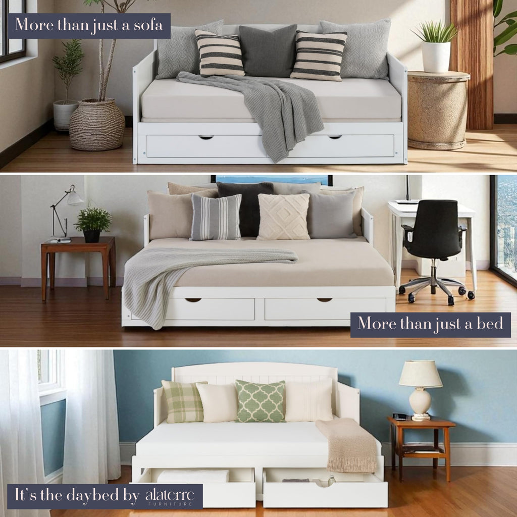 White Extendable Daybed with Trundle G183615