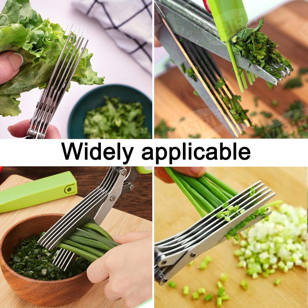 Stainless Steel 2 in 1 Garlic Press and Herb Scissors C899