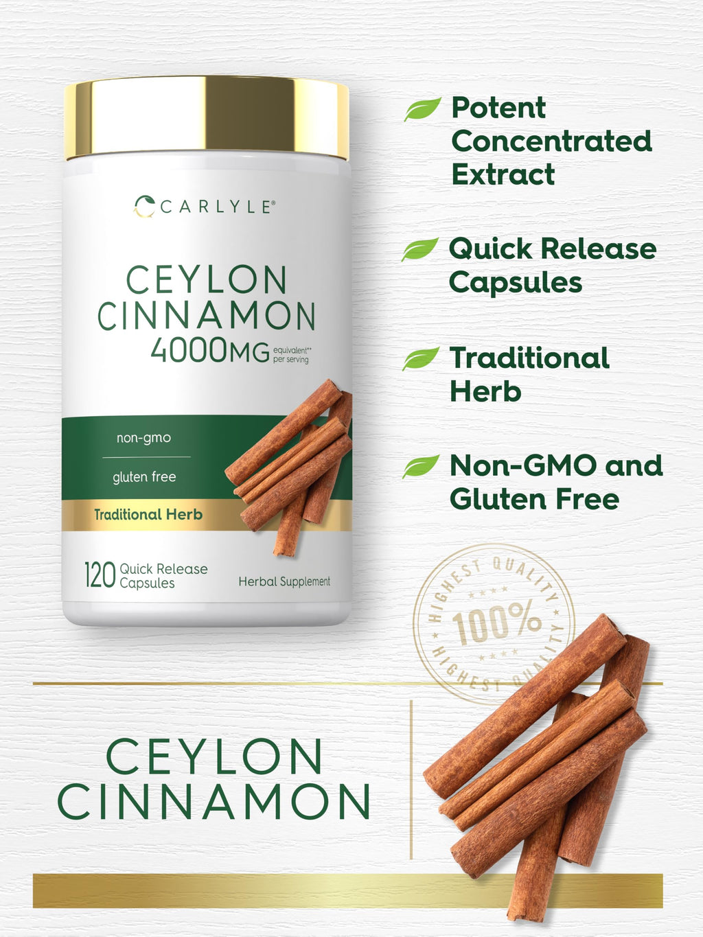 Cinnamon Capsules 120 Count C40549