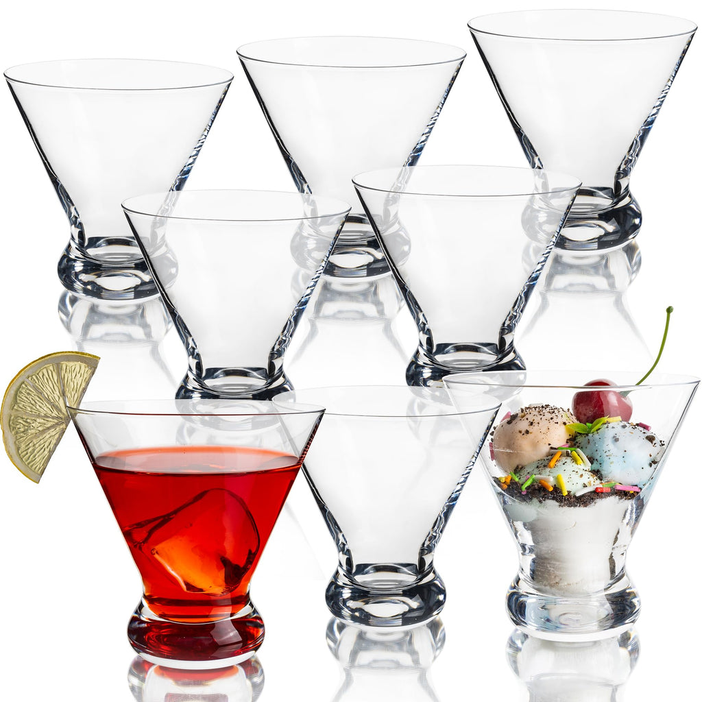 8 oz Stemless Martini Glasses Set of 8 H6210
