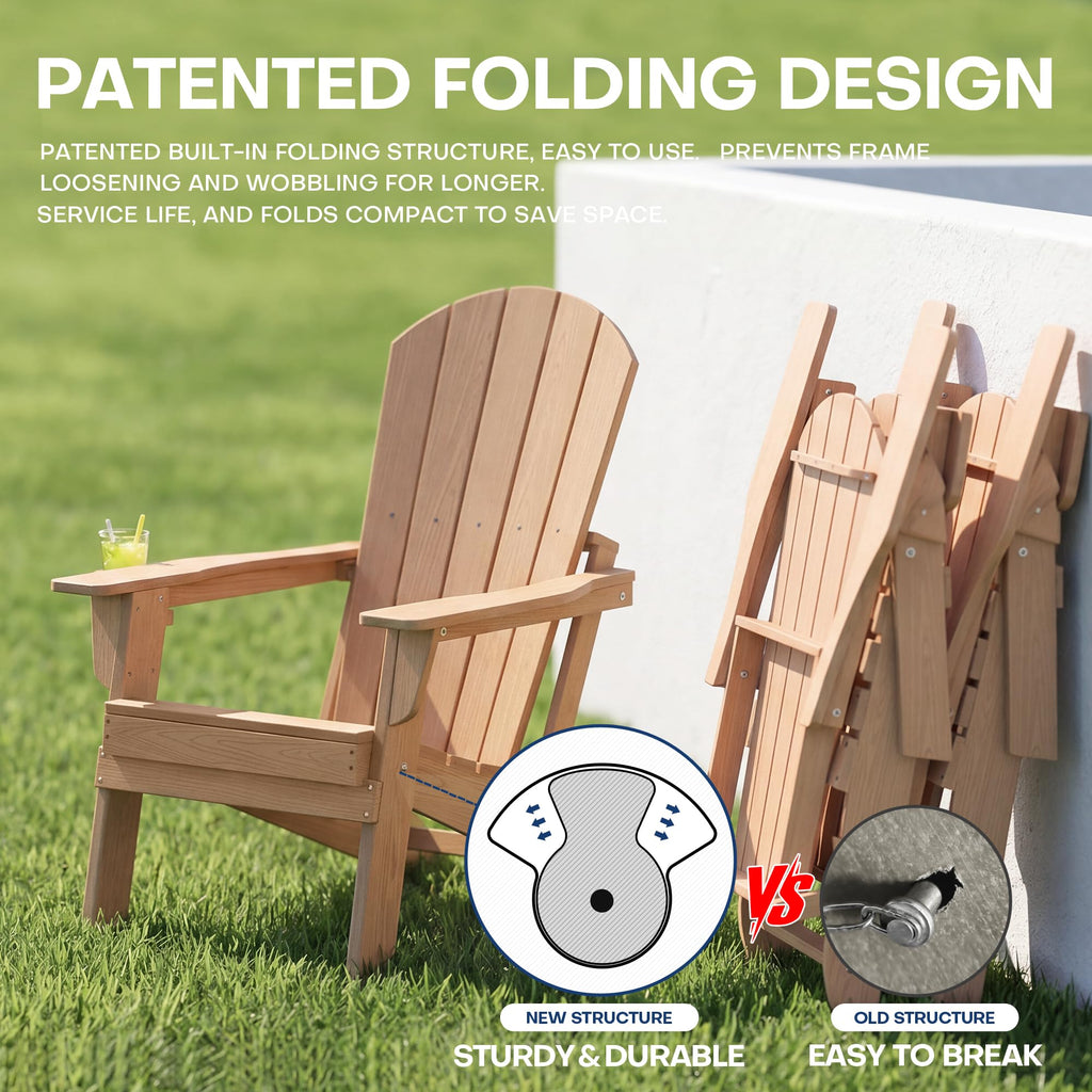 Adirondack Chair Set of 2 with Cup Holders & Table K6369