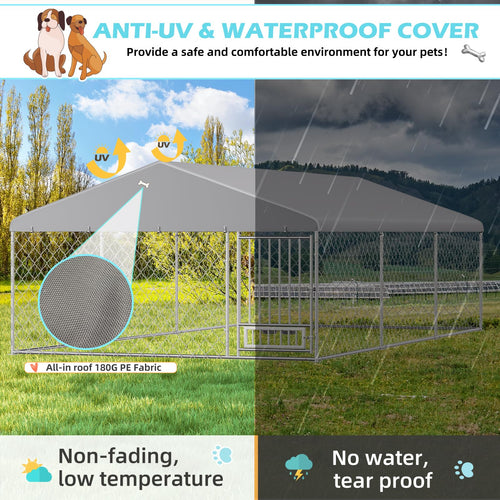 20'x10' Outdoor Dog Kennel with Roof C699936
