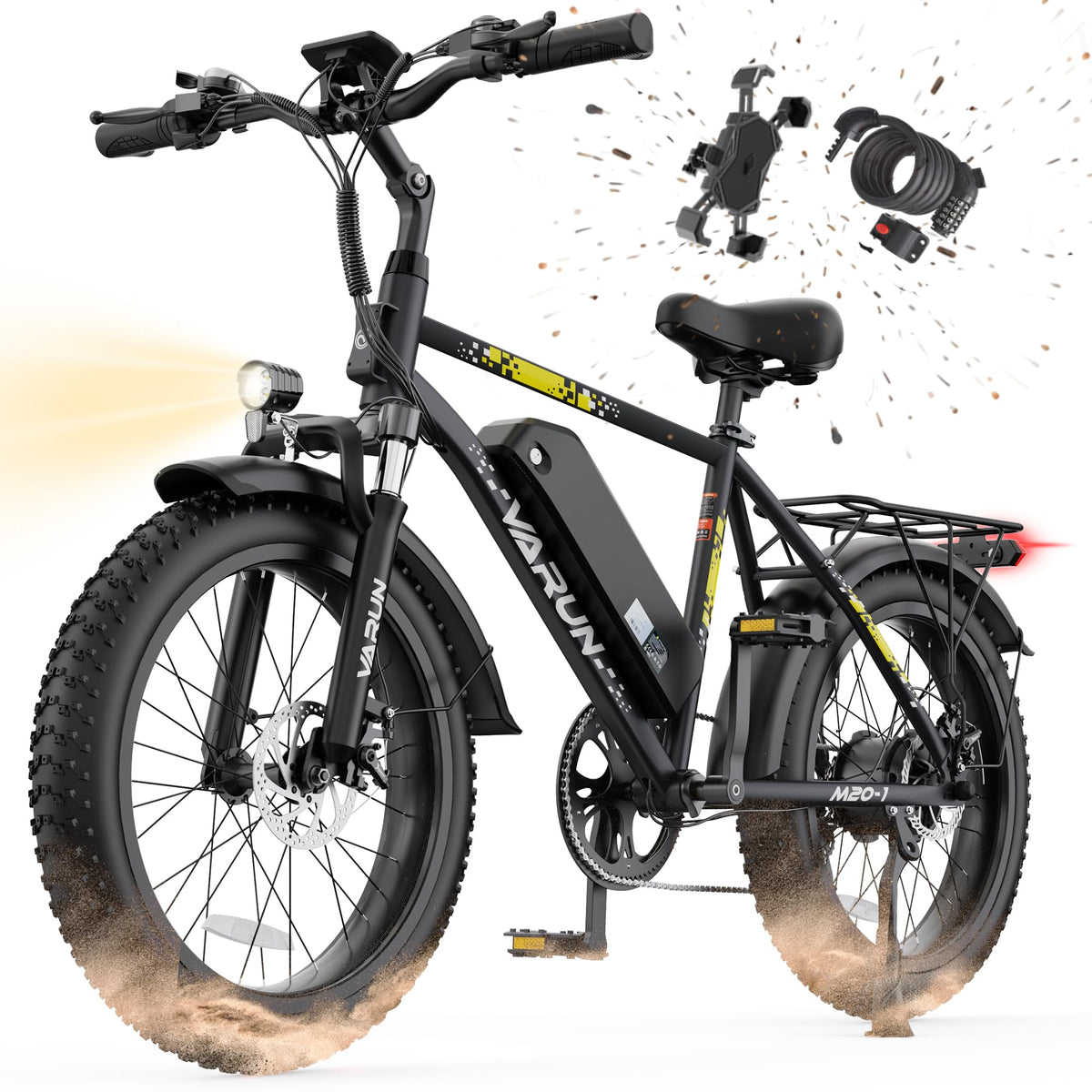 1000W Peak Motor 60+ Miles Fat Tire 20" Electric Bike L677