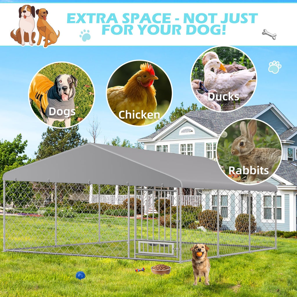 20'x10' Outdoor Dog Kennel with Roof C699936