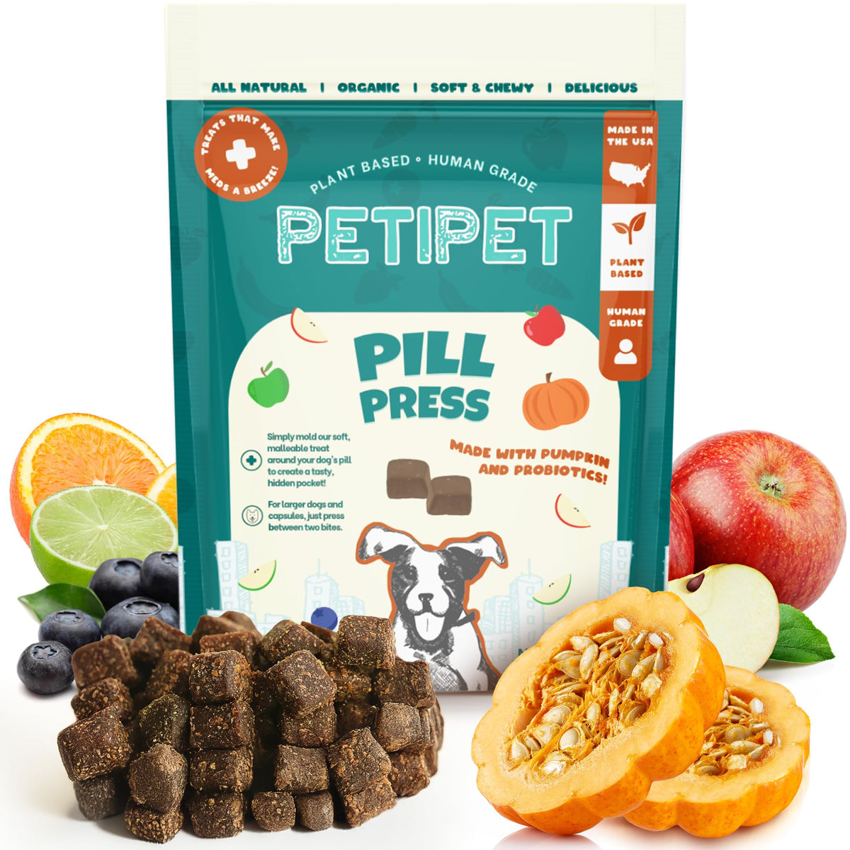 Pill Wraps for Dogs with Pumpkin and Probiotics I762