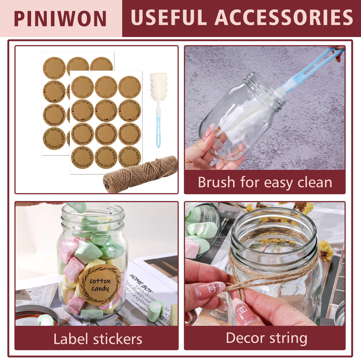 16 oz Mason Jars with Lids and Bands, 15 Pack R17976