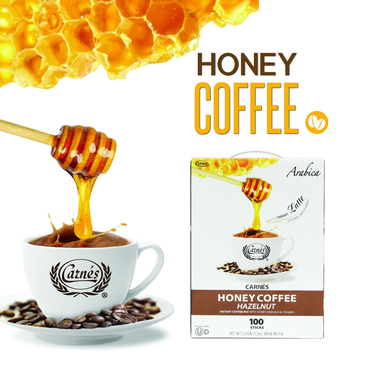 Hazelnut Instant Coffee With Honey, 2.65 Pounds E897