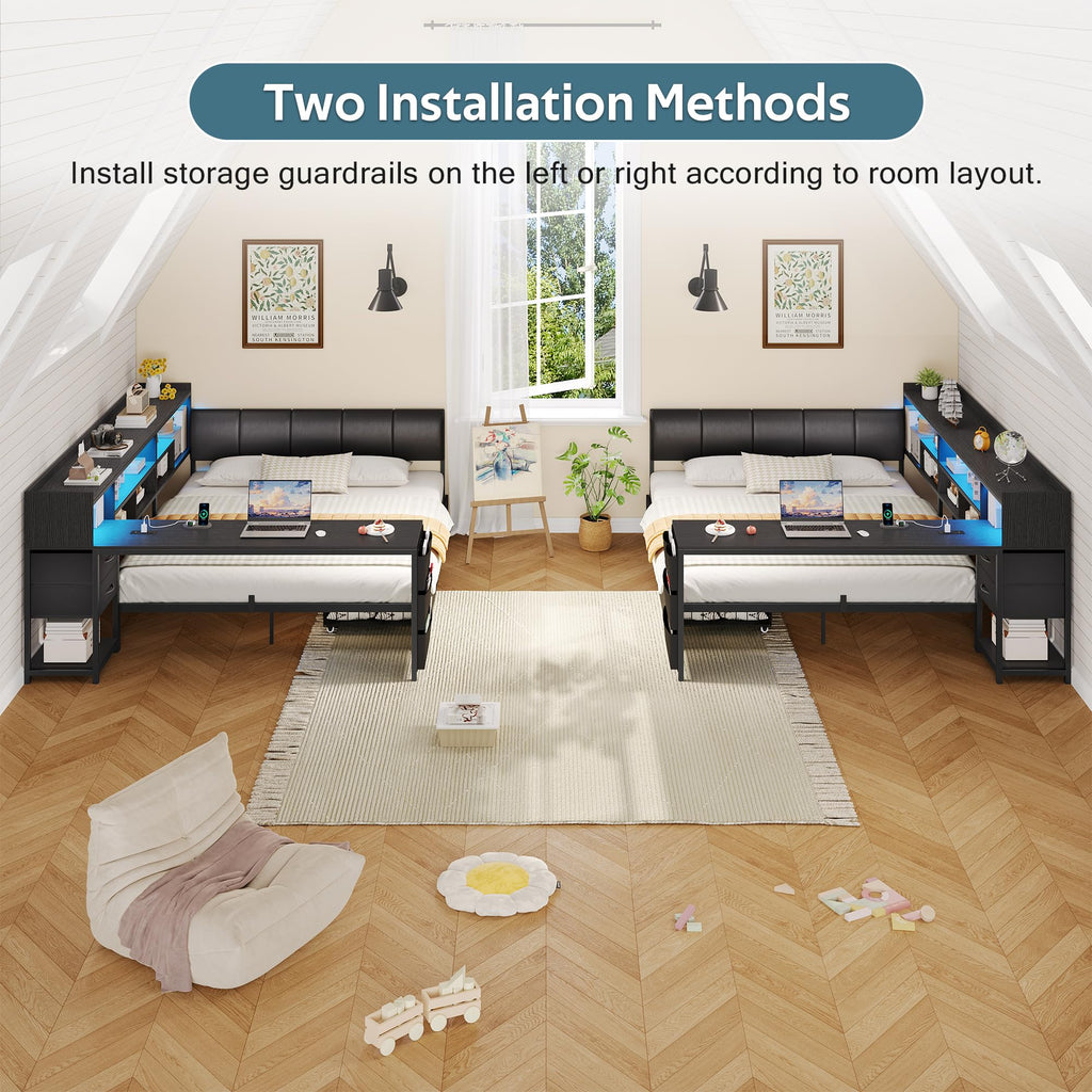 Corner Bed with Storage and Desk Y366