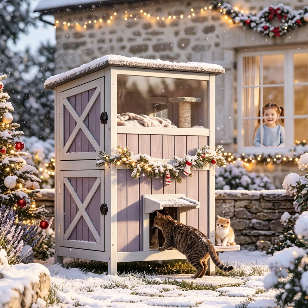 2-Story Heated Waterproof Cat House O5373