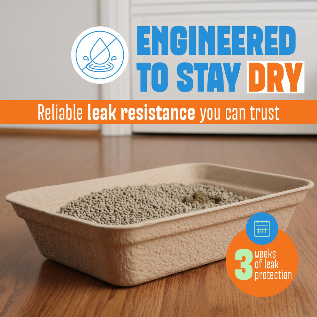 Large 6 Pack Leak Resistant Disposable Cat Litter Boxes D32647