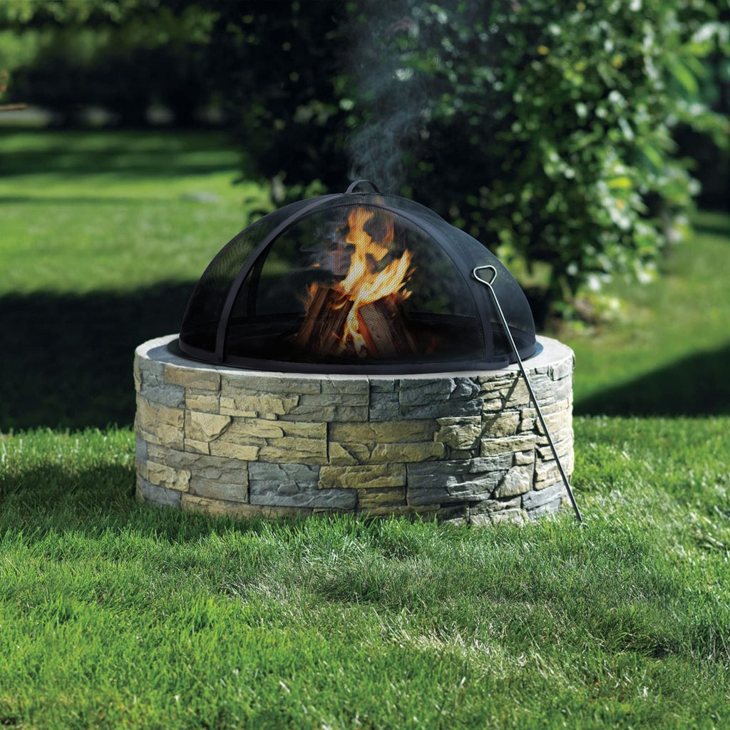 32 Inch Heavy Duty Steel Fire Pit Spark Screen B41039